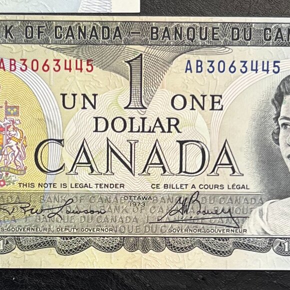 Great Set of Sequential Serial Number Uncirculated Canada 5 x 1973 $1 bills! - Picture 12 of 16